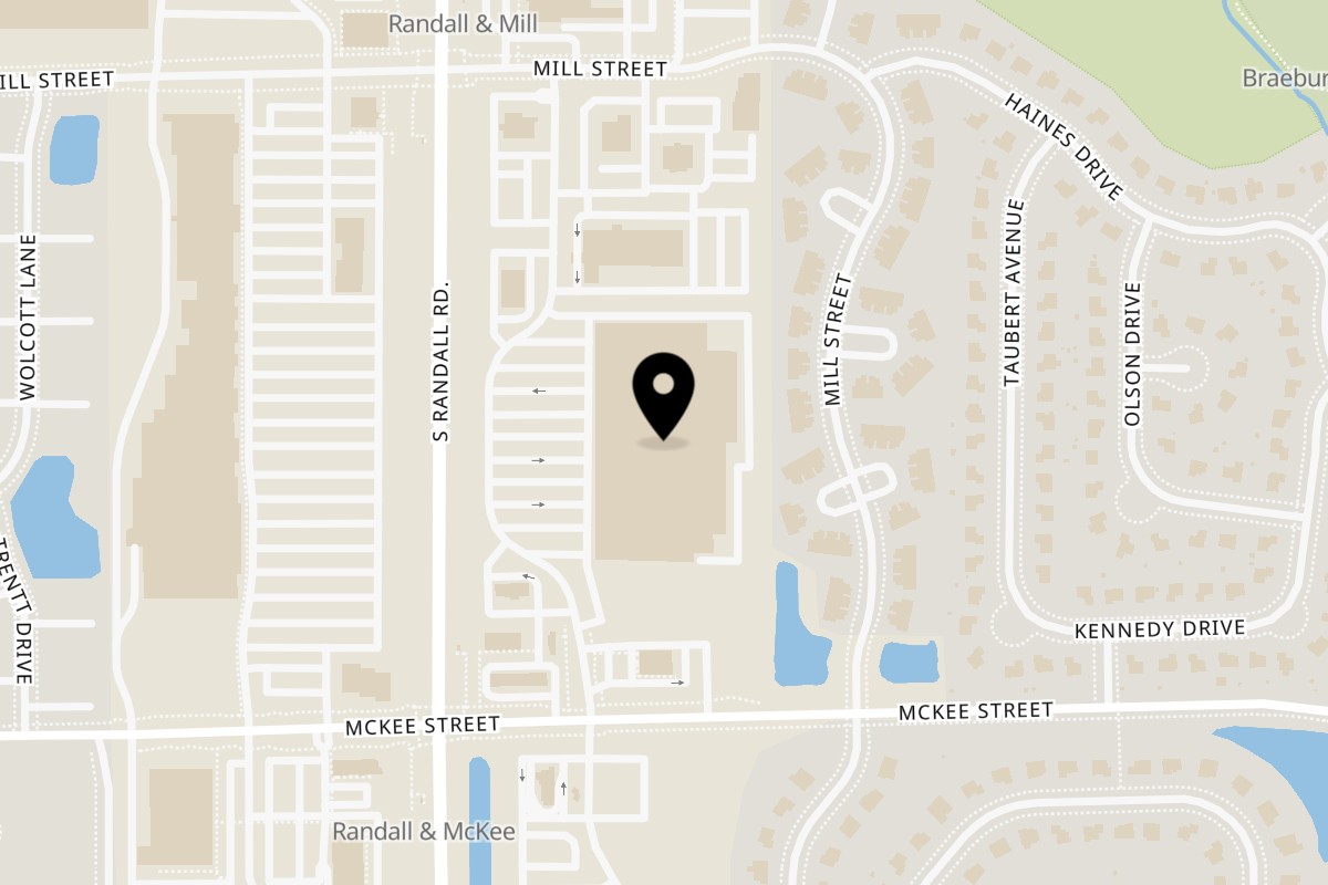 Map showing the location of Mangiamo La Pizza on 300 N Randall Rd in Batavia
